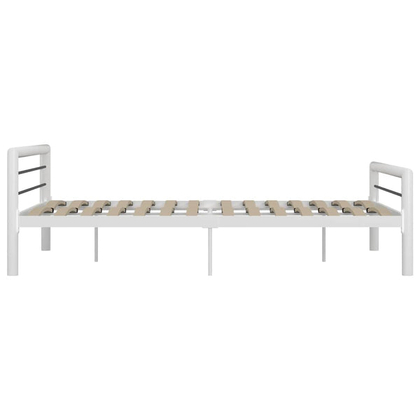 vidaXL Bed Frame White and Black Metal 180x200 cm