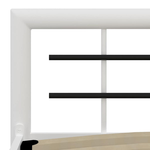 vidaXL Bed Frame White and Black Metal 180x200 cm