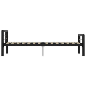 vidaXL Bed Frame Black and White Metal 90x200 cm
