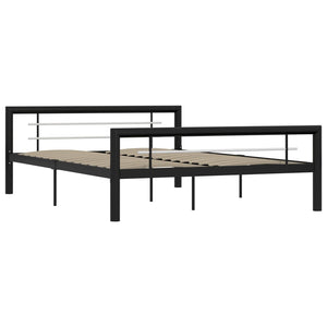vidaXL Bed Frame Black and White Metal 120x200 cm