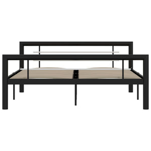 vidaXL Bed Frame Black and White Metal 120x200 cm