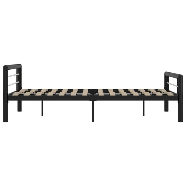 vidaXL Bed Frame Black and White Metal 120x200 cm