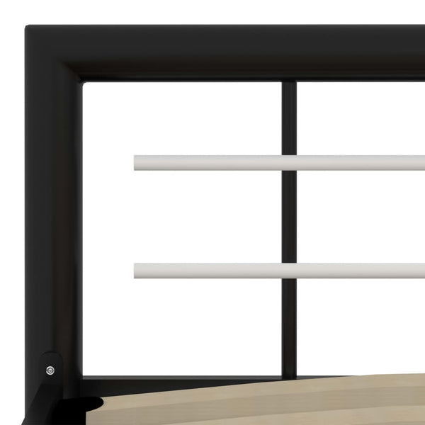 vidaXL Bed Frame Black and White Metal 120x200 cm