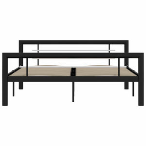 vidaXL Bed Frame Black and White Metal 140x200 cm