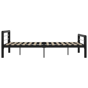 vidaXL Bed Frame Black and White Metal 140x200 cm