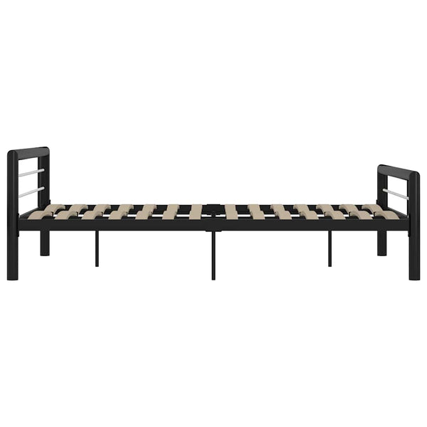 vidaXL Bed Frame Black and White Metal 140x200 cm