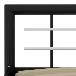 vidaXL Bed Frame Black and White Metal 160x200 cm