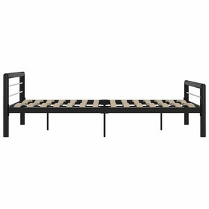 vidaXL Bed Frame Black and White Metal 180x200 cm