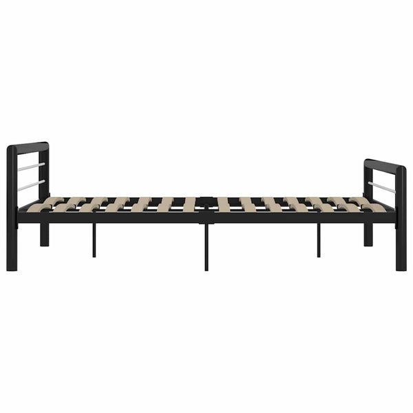 vidaXL Bed Frame Black and White Metal 180x200 cm