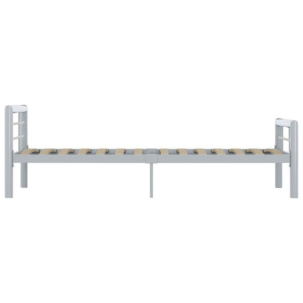 vidaXL Bed Frame Gray and White Metal 90x200 cm