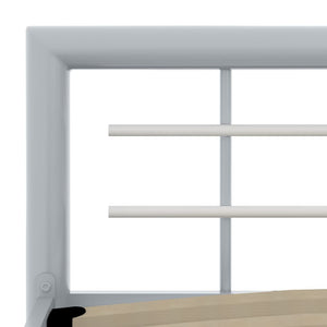 vidaXL Bed Frame Grey and White Metal 100 x 200 cm