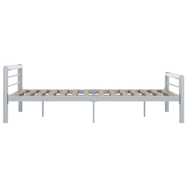 vidaXL Bed Frame Grey and White Metal 180 x 200 cm
