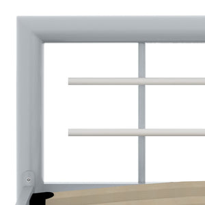 vidaXL Bed Frame Grey and White Metal 180 x 200 cm