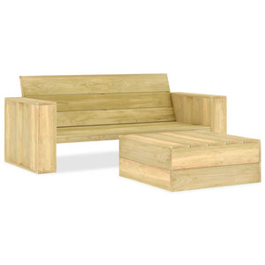 vidaXL 2-Piece Garden Lounge Set Impregnated Pinewood