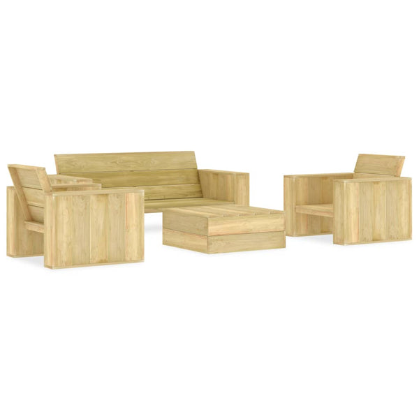 vidaXL 4-piece Garden Lounge Set Impregnated Pinewood