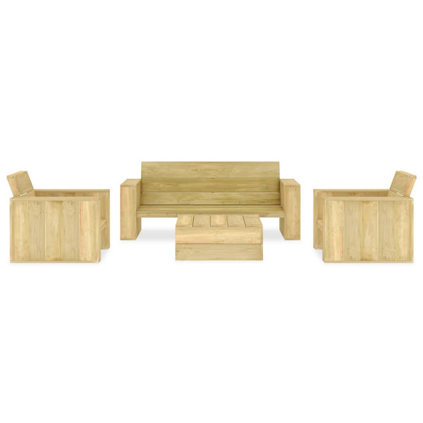 vidaXL 4-piece Garden Lounge Set Impregnated Pinewood