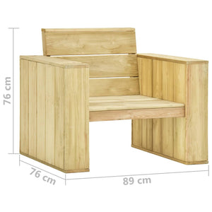 vidaXL Garden Chairs 2 pcs 89x76x76 cm Impregnated Pine Wood
