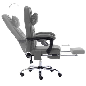 vidaXL Massage Office Chair Anthracite Faux Leather