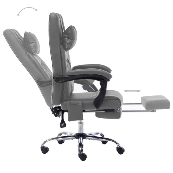 vidaXL Massage Office Chair Anthracite Faux Leather