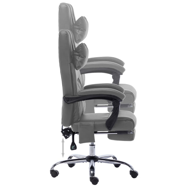 vidaXL Massage Office Chair Anthracite Faux Leather