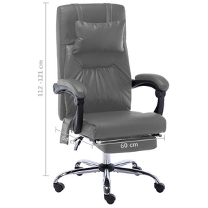 vidaXL Massage Office Chair Anthracite Faux Leather