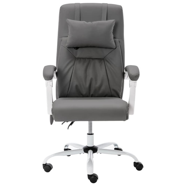 vidaXL Massage Office Chair Grey Faux Leather