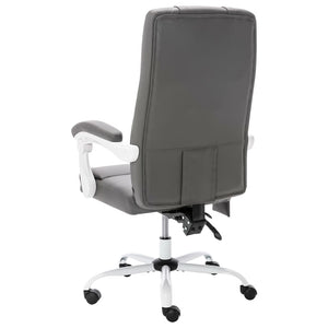 vidaXL Massage Office Chair Grey Faux Leather