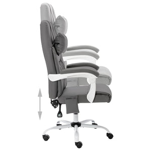 vidaXL Massage Office Chair Grey Faux Leather