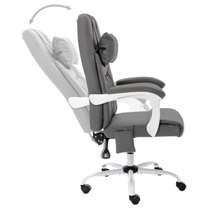 vidaXL Massage Office Chair Grey Faux Leather