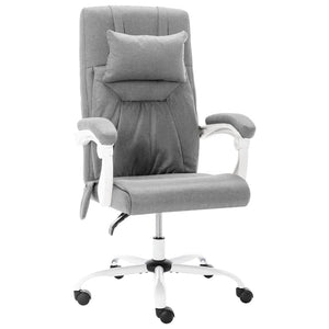 vidaXL Massage Office Chair Grey Fabric