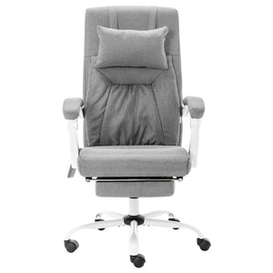 vidaXL Massage Office Chair Grey Fabric