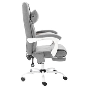 vidaXL Massage Office Chair Grey Fabric