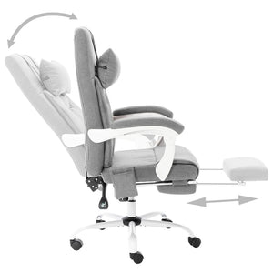 vidaXL Massage Office Chair Grey Fabric