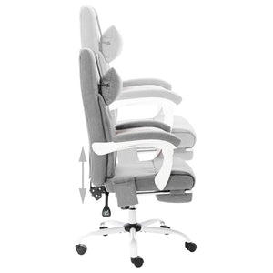 vidaXL Massage Office Chair Grey Fabric
