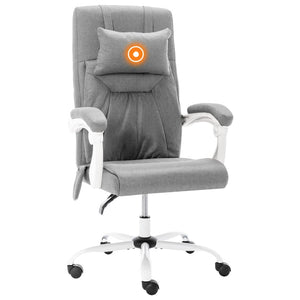 vidaXL Massage Office Chair Grey Fabric