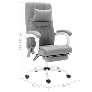 vidaXL Massage Office Chair Grey Fabric