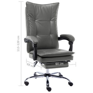 vidaXL Office Chair Anthracite Faux Leather