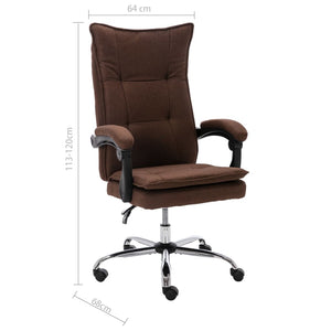 vidaXL Office Chair Brown Fabric