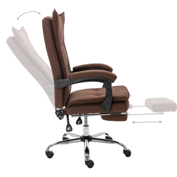vidaXL Office Chair Brown Fabric