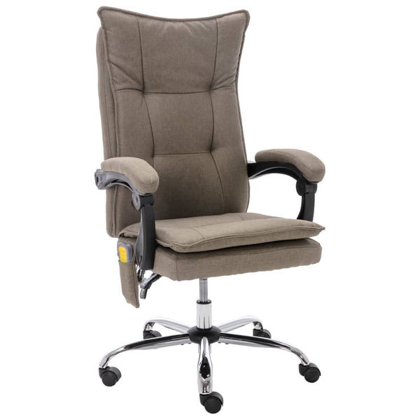 vidaXL Massage Office Chair Taupe Fabric