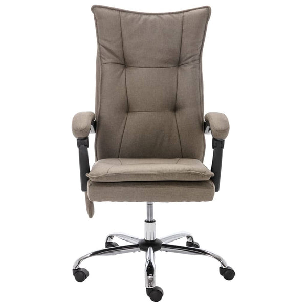 vidaXL Massage Office Chair Taupe Fabric