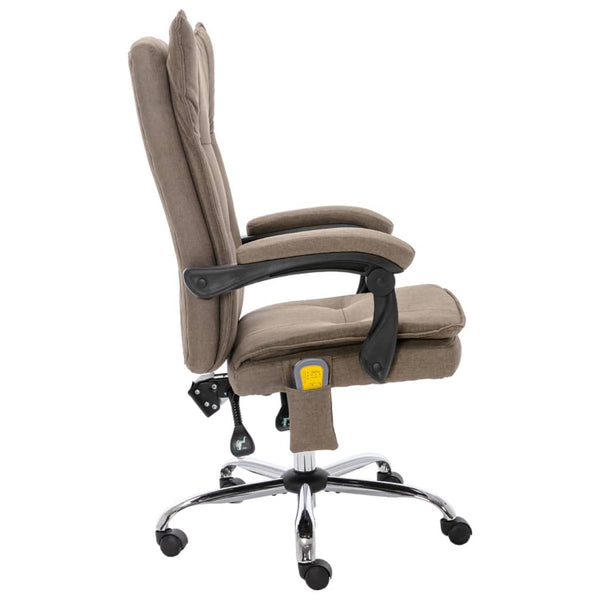vidaXL Massage Office Chair Taupe Fabric