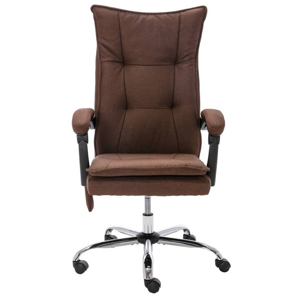 vidaXL Massage Office Chair Brown Fabric