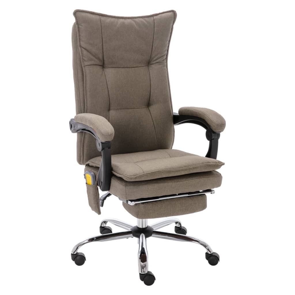 vidaXL Massage Office Chair Taupe Fabric