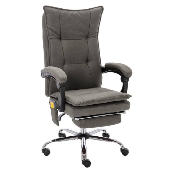 vidaXL Massage Office Chair Grey Fabric