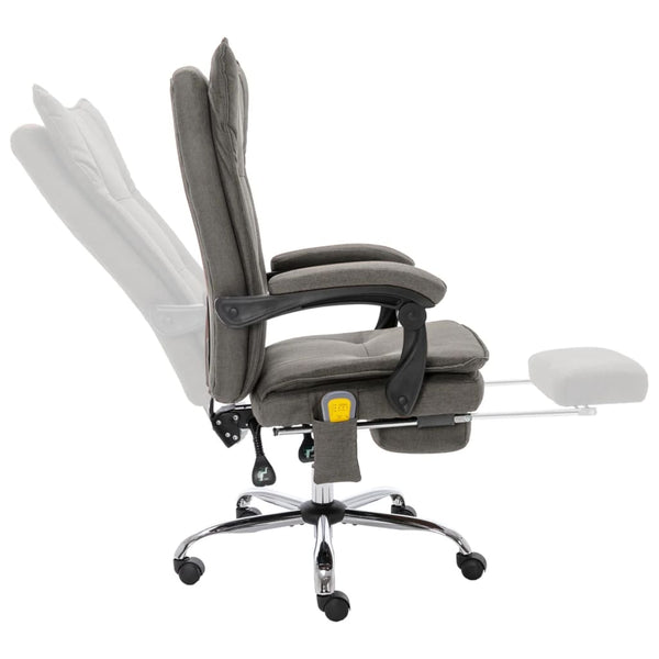 vidaXL Massage Office Chair Grey Fabric