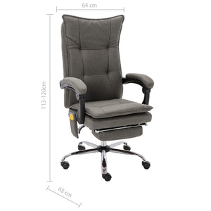 vidaXL Massage Office Chair Grey Fabric