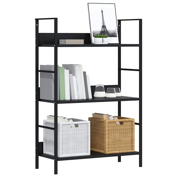 vidaXL Bookshelf with 3 Shelves Black 60x27.6x90.5 cm Engineered Wood