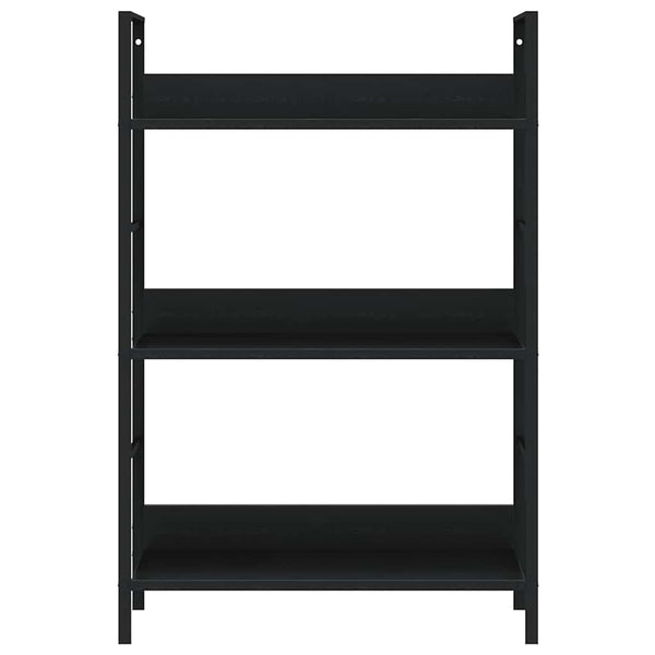 vidaXL Bookshelf with 3 Shelves Black 60x27.6x90.5 cm Engineered Wood