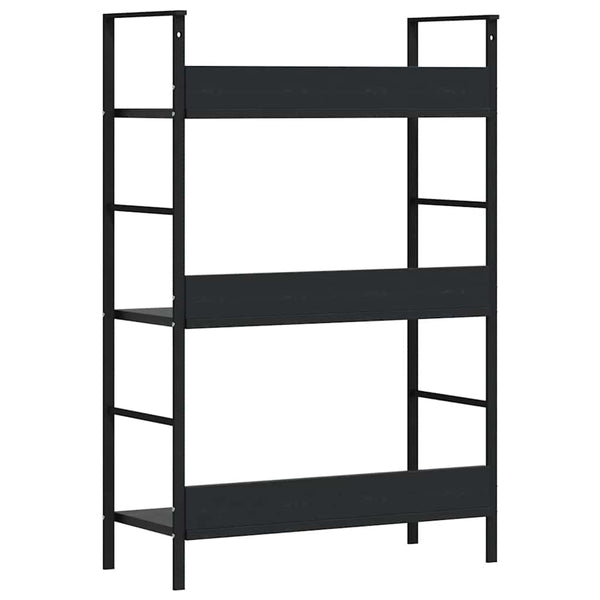 vidaXL Bookshelf with 3 Shelves Black 60x27.6x90.5 cm Engineered Wood